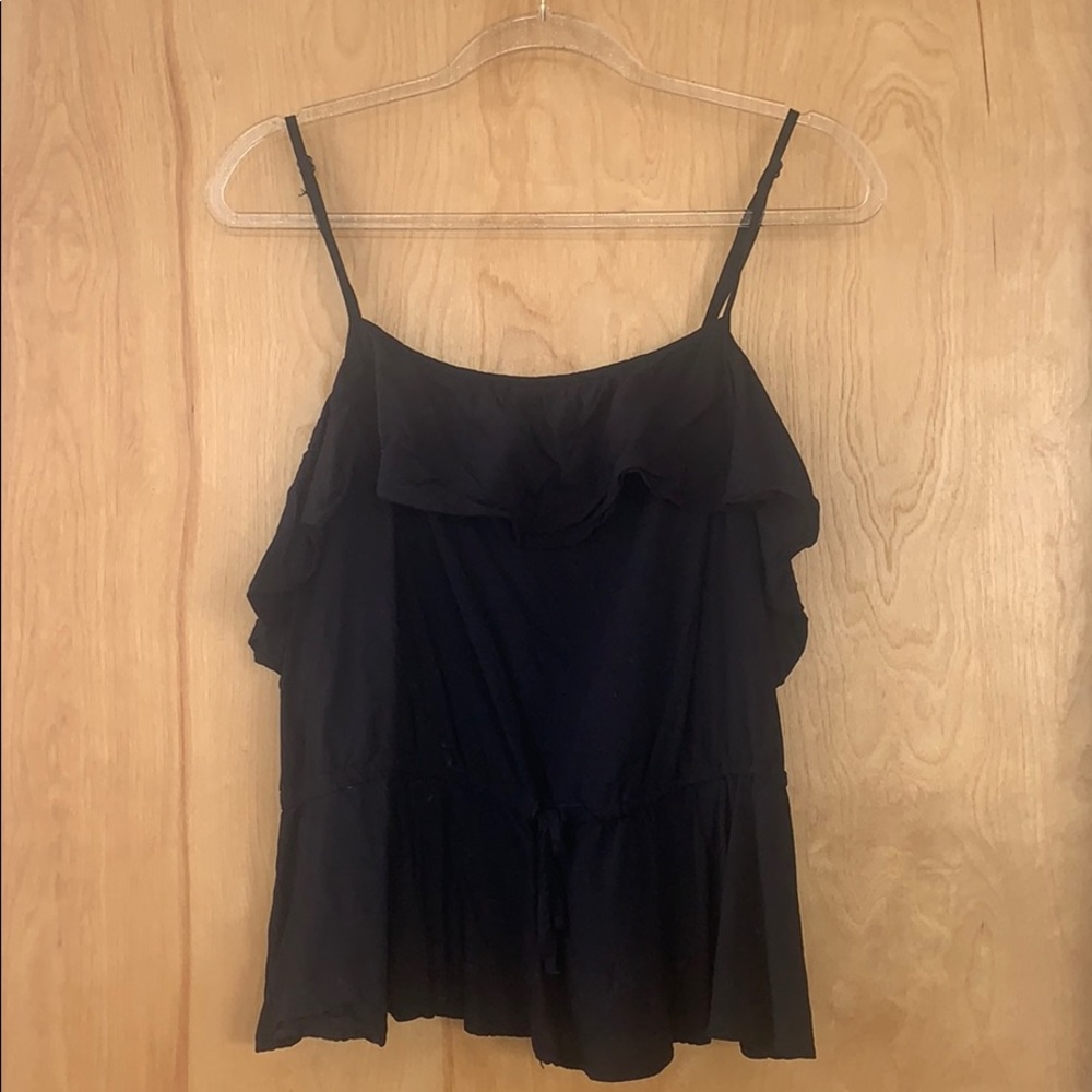 {ASOS} Black Ruffle Tank Top